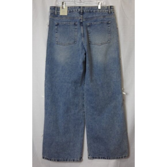New Women's Wide Leg Jeans White Ribbon Bow Accent Sz 11 30 TenThirty - Picture 2 of 12